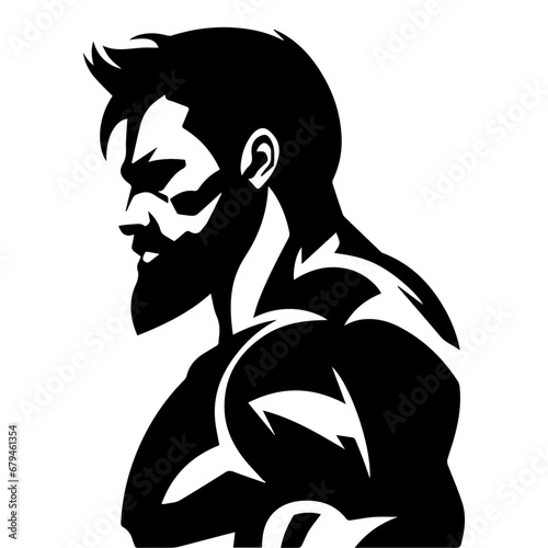 A Strong man vector silhouette illustration black color, a hard man, power man, vector, hulk man