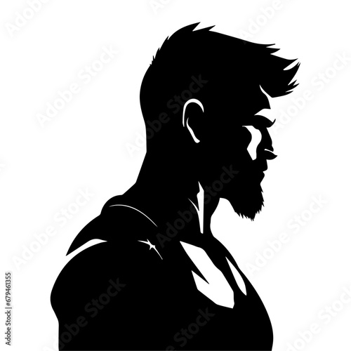 A Strong man vector silhouette illustration black color, a hard man, power man, vector, hulk man