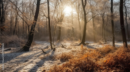 misty morning in the forest. winter concept  © Ai Creatives