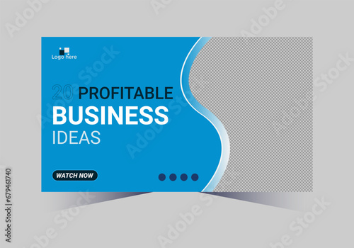 social media web cover banner and youtube thumbnail template design
