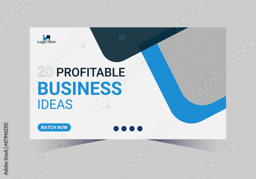 social media web cover banner and youtube thumbnail template design