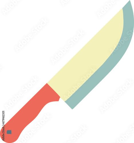 Kitchen knife with beige blade