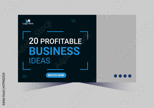 social media web cover banner and youtube thumbnail template design