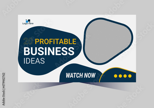 social media web cover banner and youtube thumbnail template design
