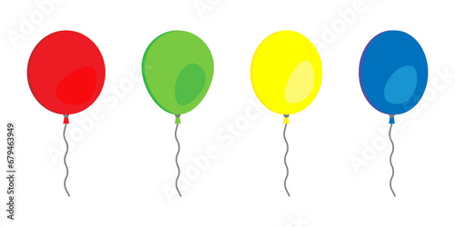 balloon icon vector set. with various isolated colors. stock vector