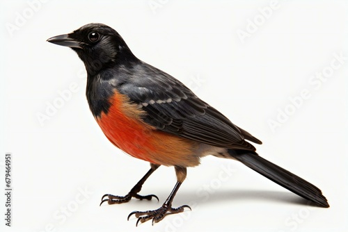 American Robin (Copsychus malabaricus) isolated on white background