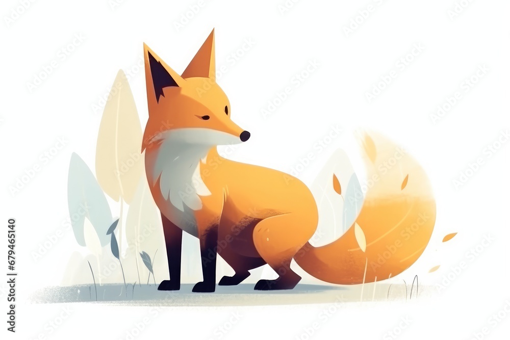Obraz premium red fox cartoon