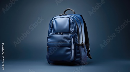 Backpack object white isolated bag school baggage background handle travel accessory photo