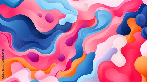 Abstract Colorful Wavy Layers Design