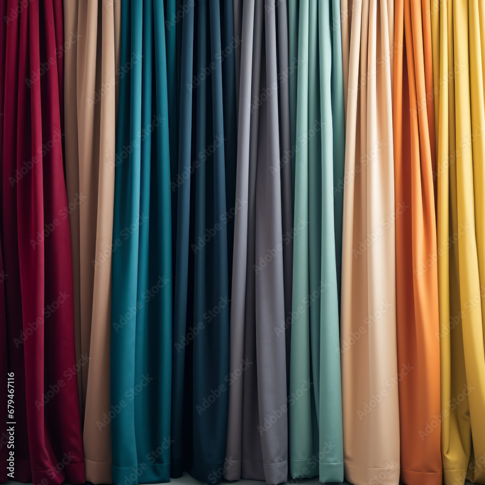 Curtains on various colors based on a room background, showcasing minimal retouching, back button focus, and a stylish, clean, minimalistic approach. Curtains on various colors based on a room background, showcasing minimal retouching, back button focus, and a stylish, clean, minimalistic approach.