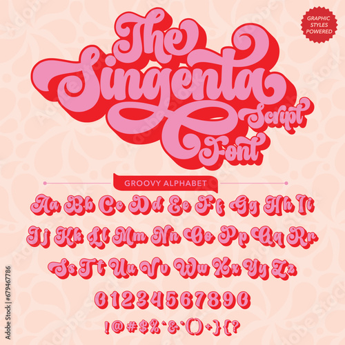 Abstract the singenta Script Retro Font template.