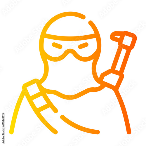 terrorist Line Gradient Icon
