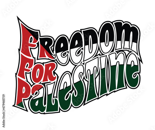 Freedom for Palestine, vector typography design, can be used for digital screen printing etc photo