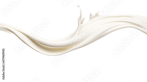 Whole milk splash motion in a curve transparent