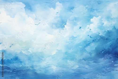 Fond ciel bleu en aquarelle