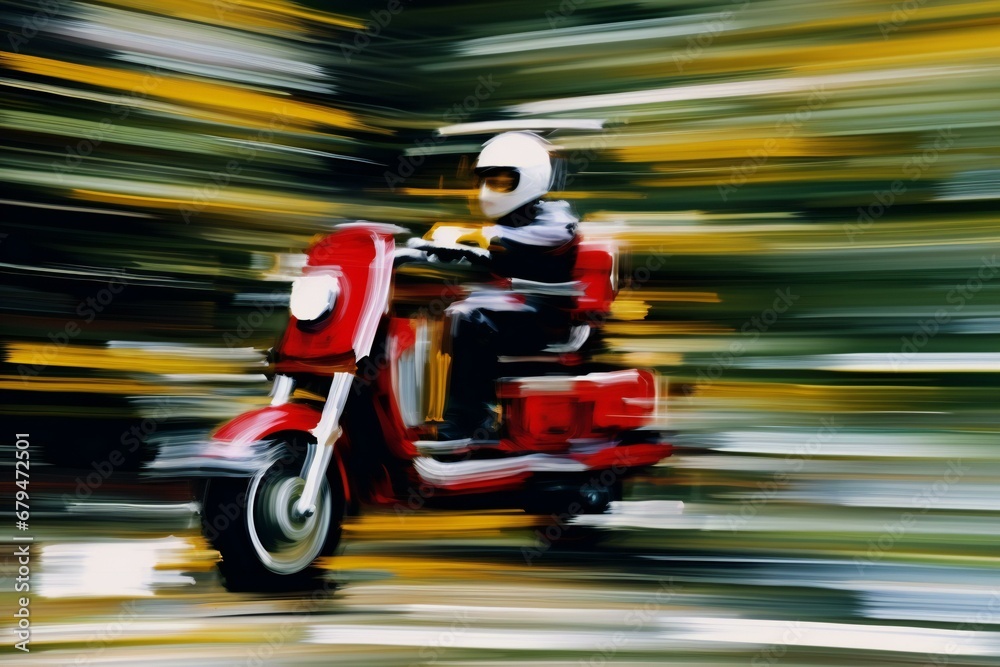 Motorcycle in motion blur,  Blurred abstract background,  Motion effect