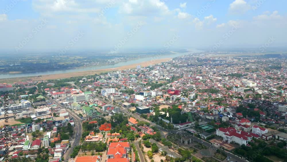 Aerial view of Vientiane, the capital of Laos Aerial view of Vientiane, the capital of Laos