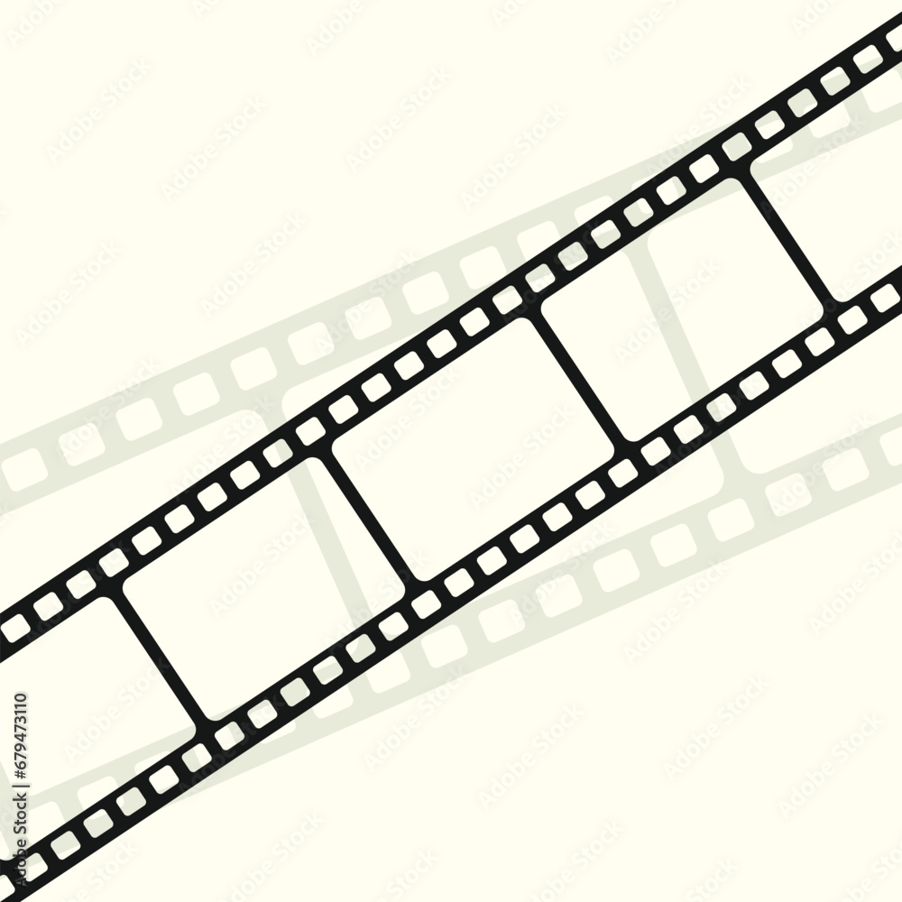 film strip collection old retro movie theater movie bar photo film roll Vector illustration Record a video. for design work