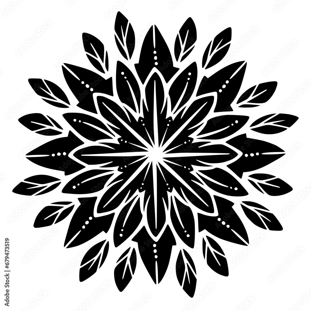 black and white flower isolated, Decoration ornamental Element black and white flower isolated, Decoration ornamental Element