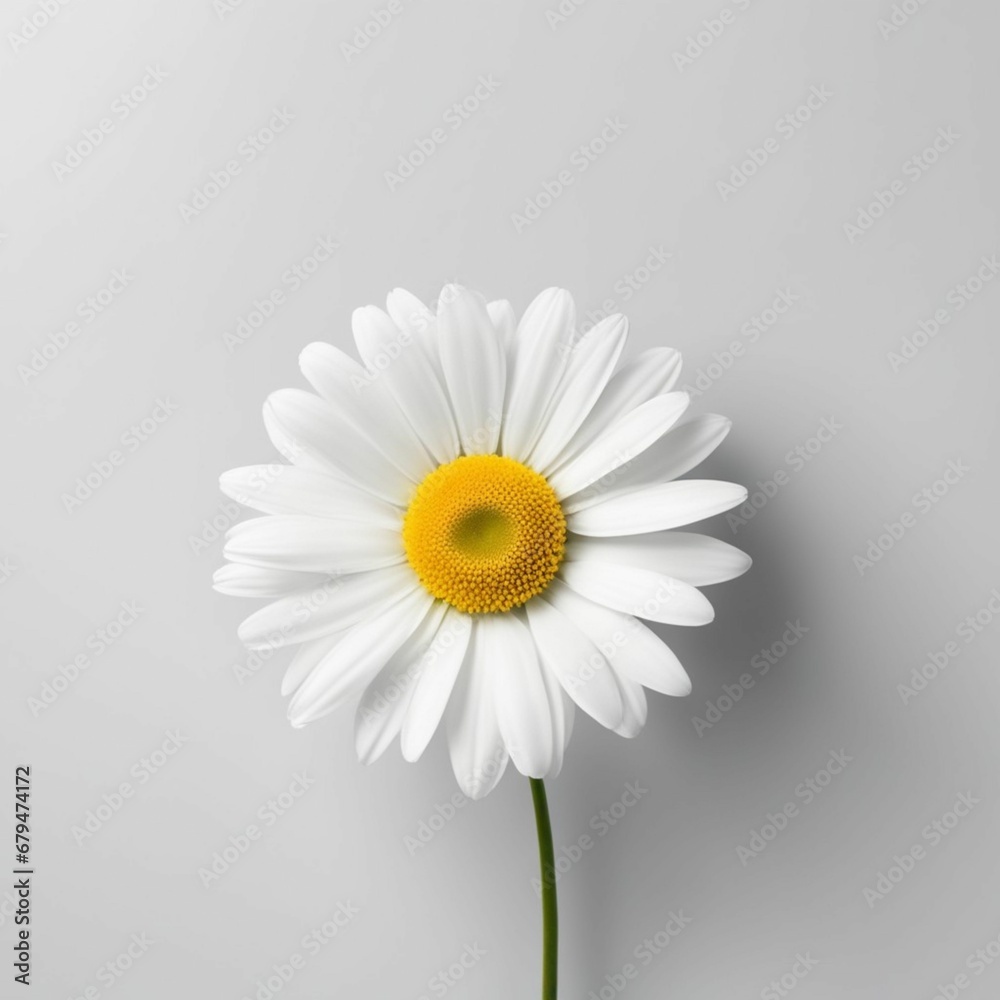 One single daisy white background One single daisy white background