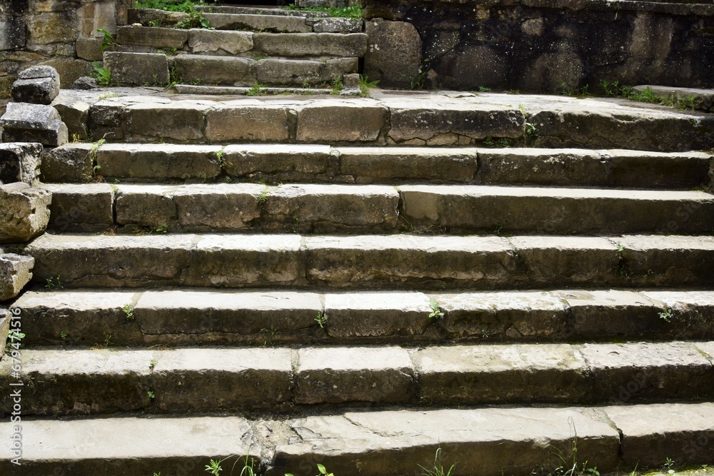 Ancient stone staircase in a city park Ancient stone staircase in a city park