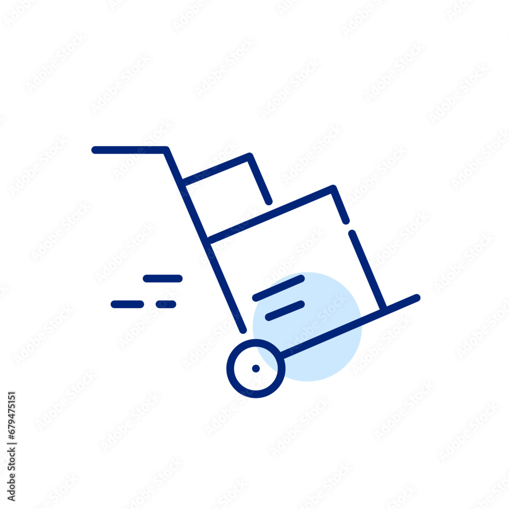 Stack of parcel boxes on warehouse cart. Pixel perfect, editable stroke icon Stack of parcel boxes on warehouse cart. Pixel perfect, editable stroke icon