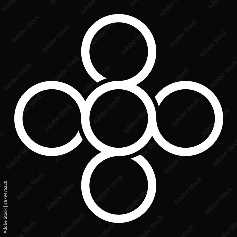 Abstract shape for logo design branding.Circle in infinity chain.	
