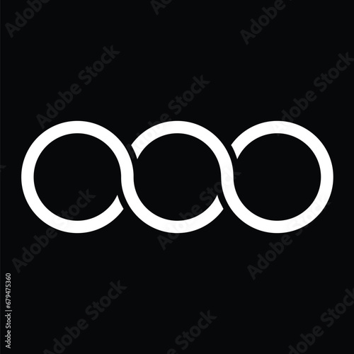 Abstract shape for branding, logotype design. Three circles in chain, triple infinity.	