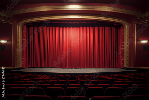 Movie theater large theater empty screen image