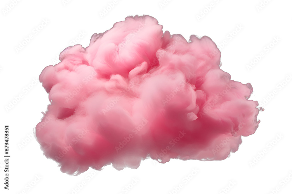 pink cloud isolated on transparent background - design element PNG cutout