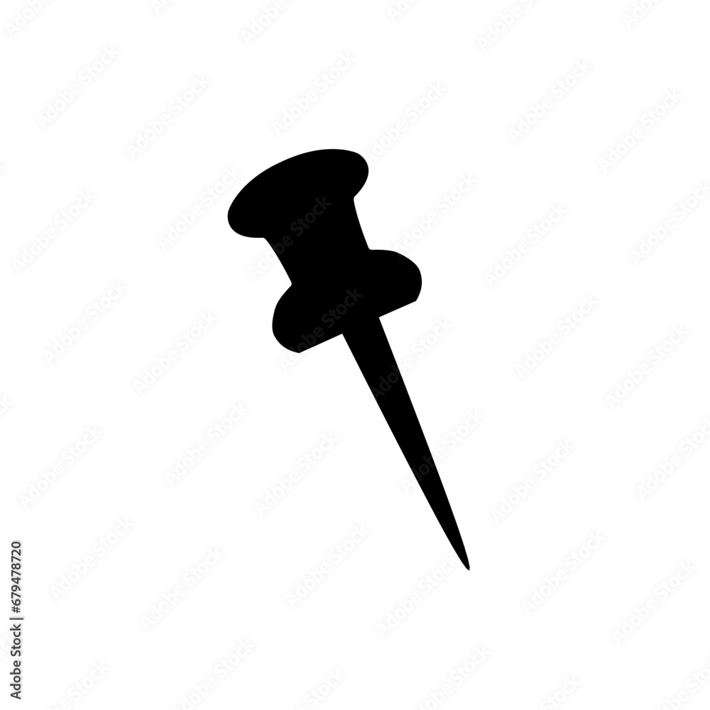 Silhouette Of Push Pin Silhouette Of Push Pin