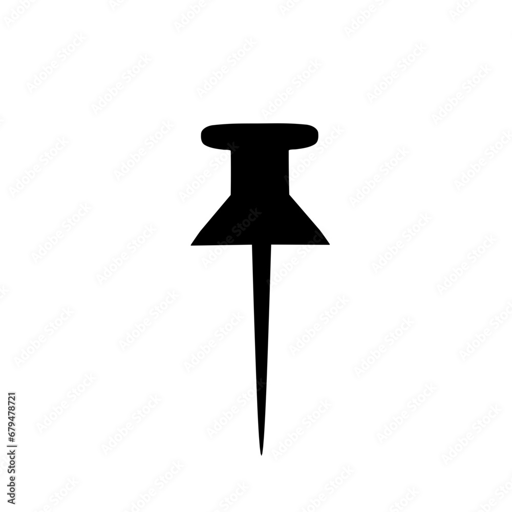 Silhouette Of Push Pin Silhouette Of Push Pin