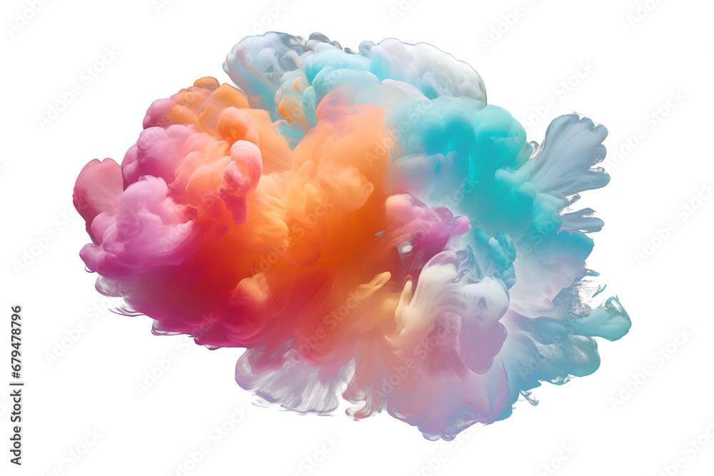 colourful cloud isolated on transparent background - design element PNG cutout