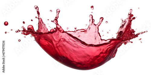 red wine splash isolated on transparent background - design element PNG cutout