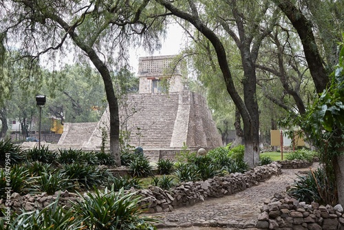 The forgotten Aztec pyramid of Santa Cecilia Acatitlan outside of Mexico City photo
