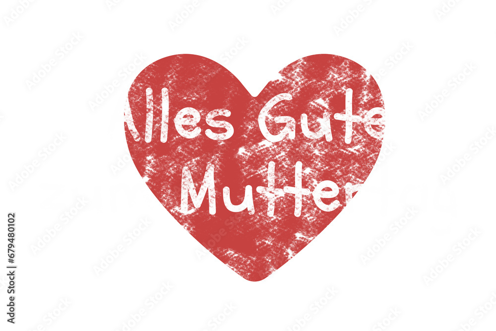 Digital png illustration of alles gute zum muttertag text with heart on transparent background