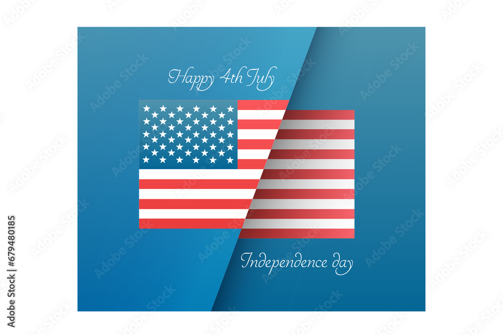 Digital png illustration of usa flag and words about independence day on transparent background