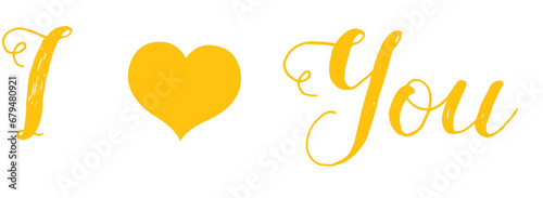 Digital png text of i you and heart on transparent background
