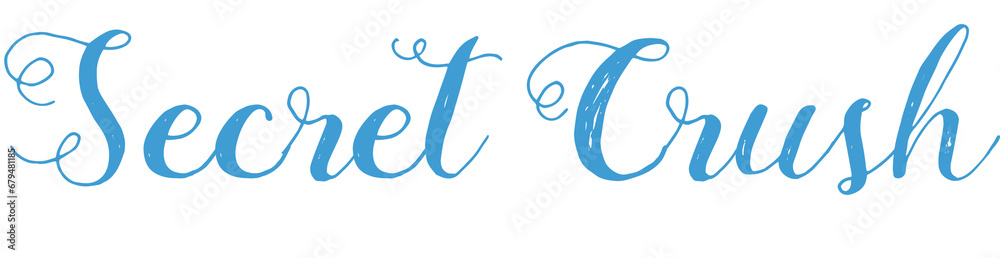 Obraz premium Digital png decorative text of secret crush on transparent background