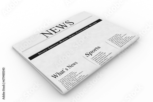 Digital png illustration of black and white newspaper on transparent background photo