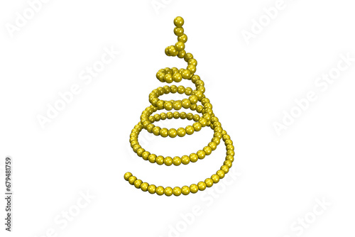 Digital png illustration of yellow christmas tree symbol on transparent background