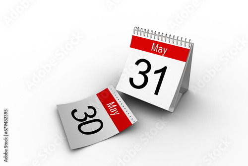 Digital png illustration of calendar pages with may on transparent background
