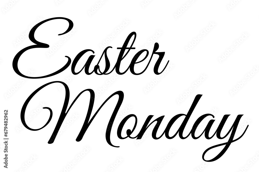 Naklejka premium Digital png illustration of easter monday text on transparent background