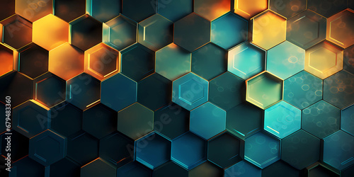 A colorful background with hexagon tiled patterns