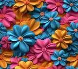 3D Flowers Colorful 