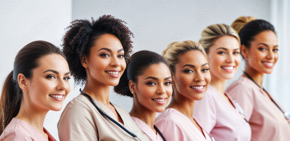 group of portraits of happy international nurses group of portraits of happy international nurses