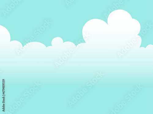 青空と入道雲の壁紙イラスト