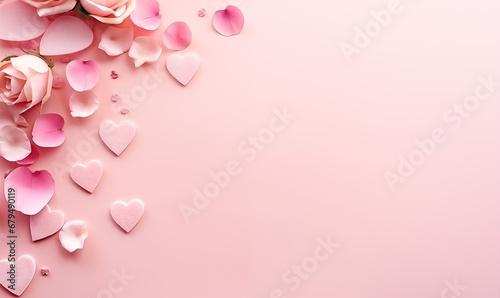 Pink and white heart abstract background for valentines day greeting card © pijav4uk