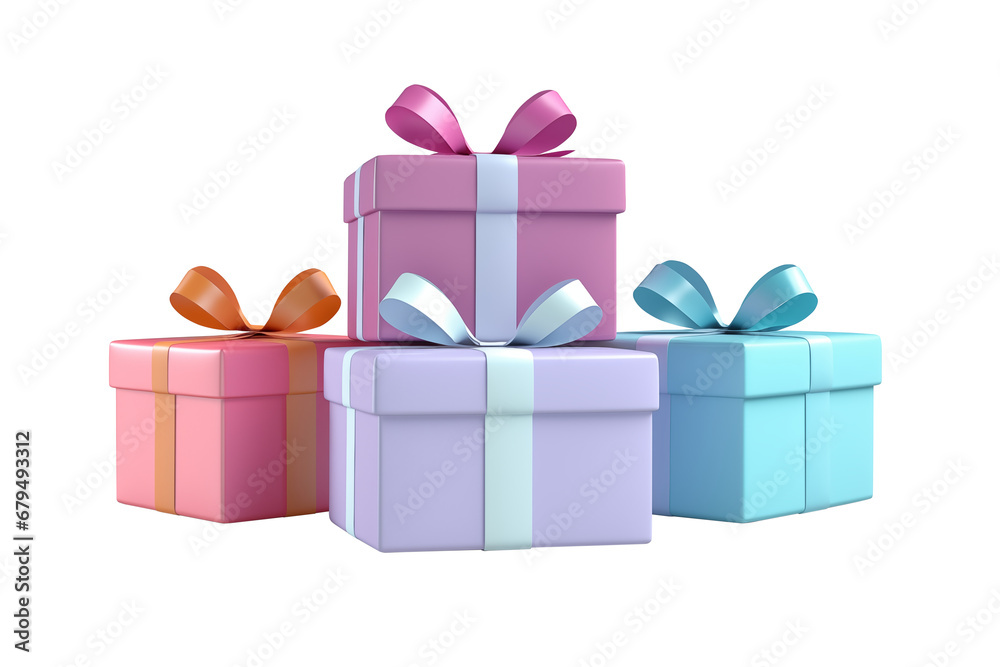 Obraz premium 3D gift boxes transparency background