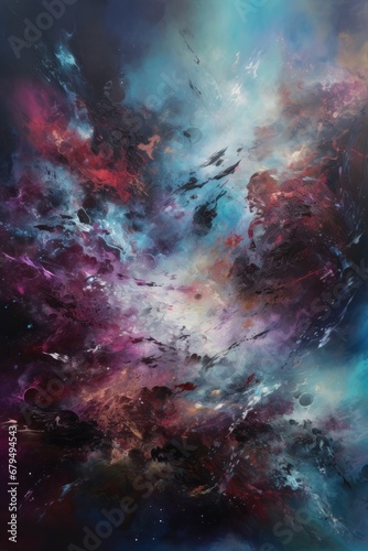 Cosmic space and stars, color cosmic abstract background. 3D rendering